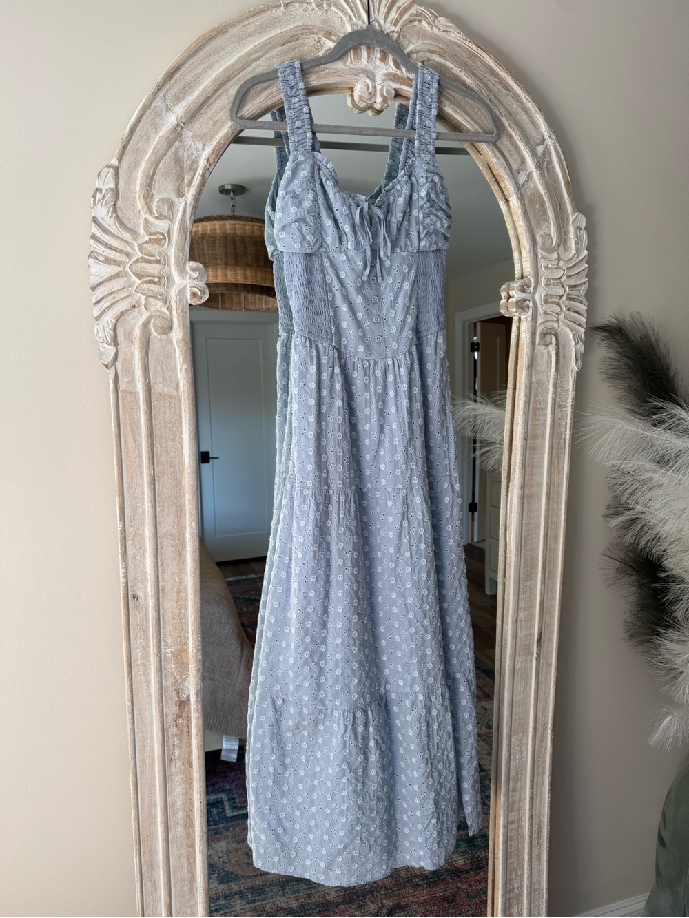 Hollister Light Blue Eyelet Maxi Dress